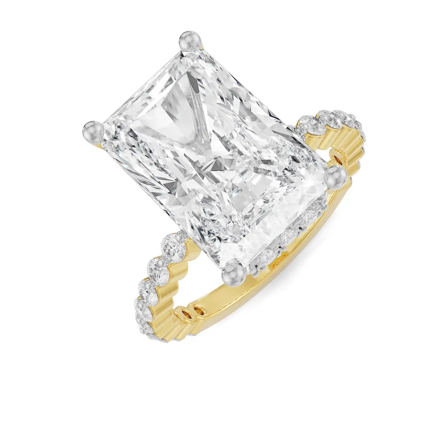 3.5 ct Radiant Cut Lab Brilliant Ring