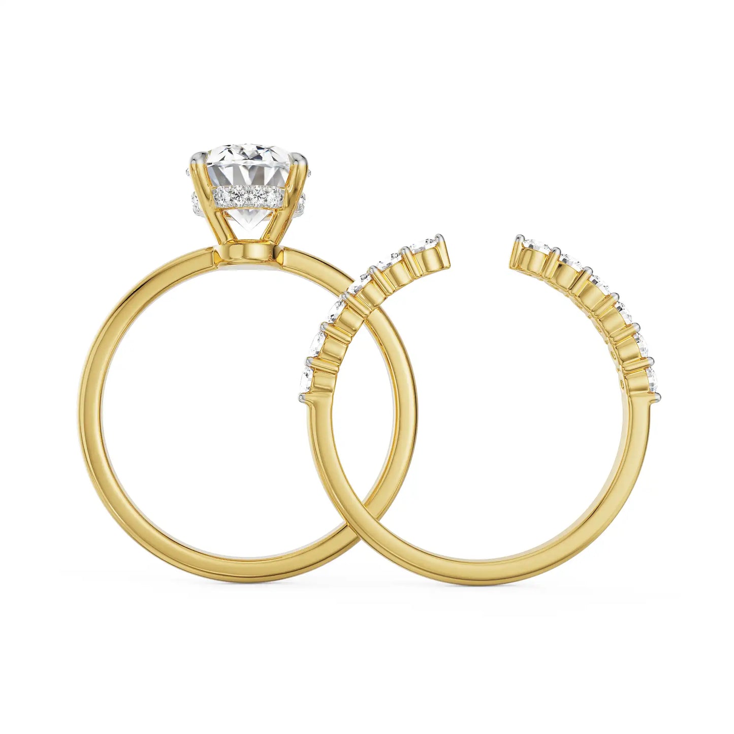Oval Bridal Lab Grown Radiant Circle Set