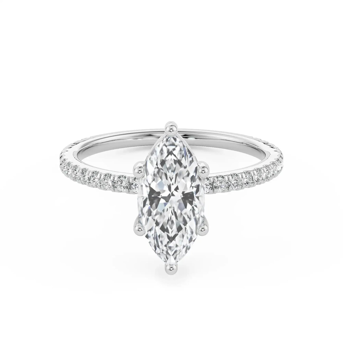 Magnificent Marquise Lab Brilliant Engagement Band