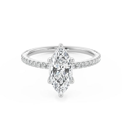 Magnificent Marquise Lab Brilliant Engagement Band