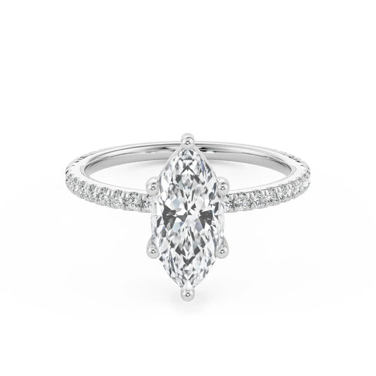 Magnificent Marquise Lab Brilliant Engagement Band