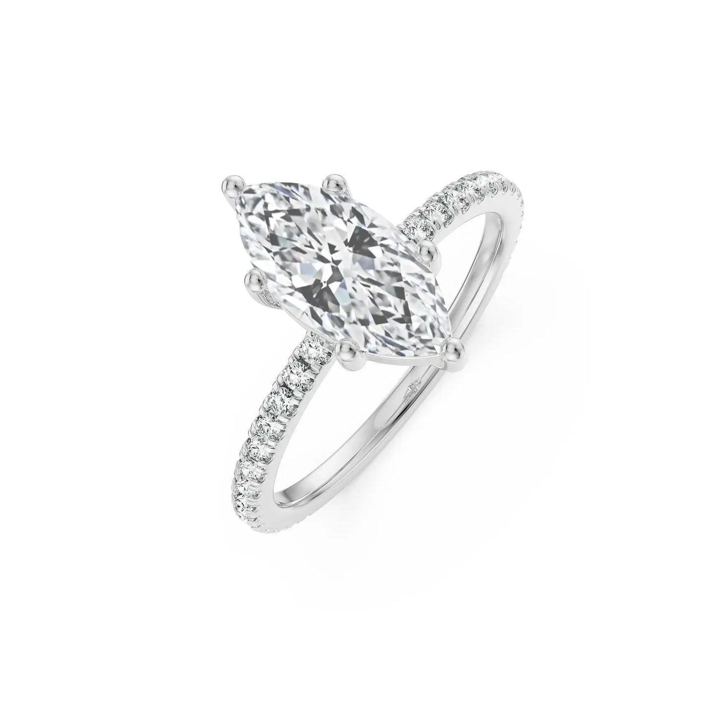 Magnificent Marquise Lab Brilliant Engagement Band