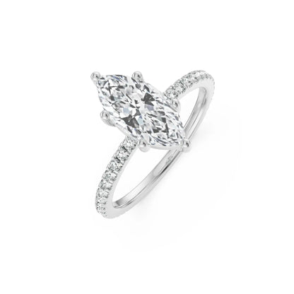Magnificent Marquise Lab Brilliant Engagement Band