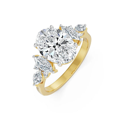 2.5 ct Sunflare Oval Lab Grown Brilliant Band