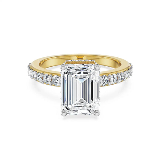 Citrine Skye Emerald Lab Grown Radiant Band