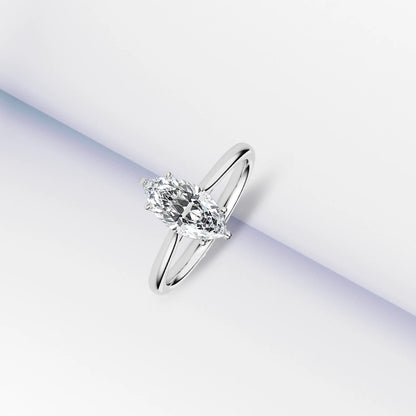 Sleek Marquise Lab Radiant Signature Ring