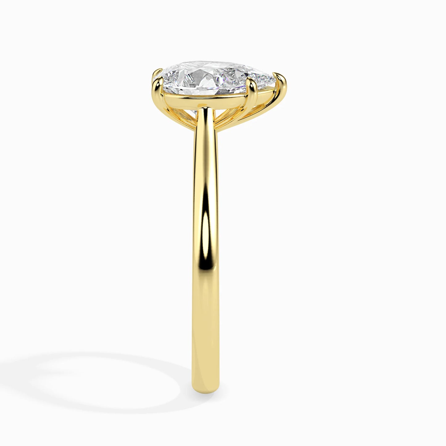 Pear Cut Iconic Circle Ring in 14KT Gold or 18KT Gold