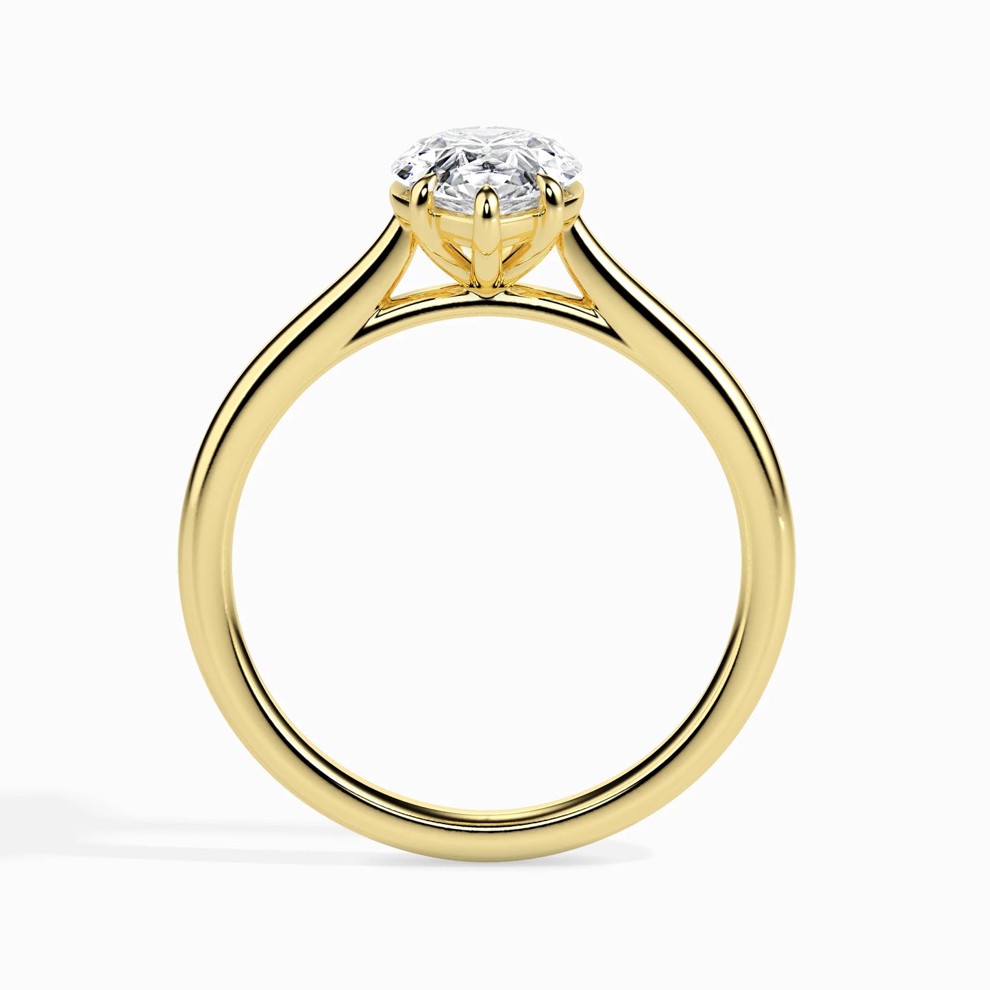 Pear Cut Iconic Circle Ring in 14KT Gold or 18KT Gold