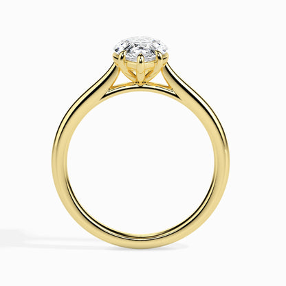 Pear Cut Iconic Circle Ring in 14KT Gold or 18KT Gold