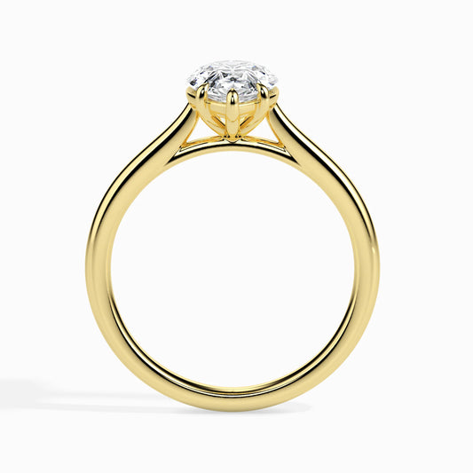 Pear Cut Iconic Circle Ring in 14KT Gold or 18KT Gold
