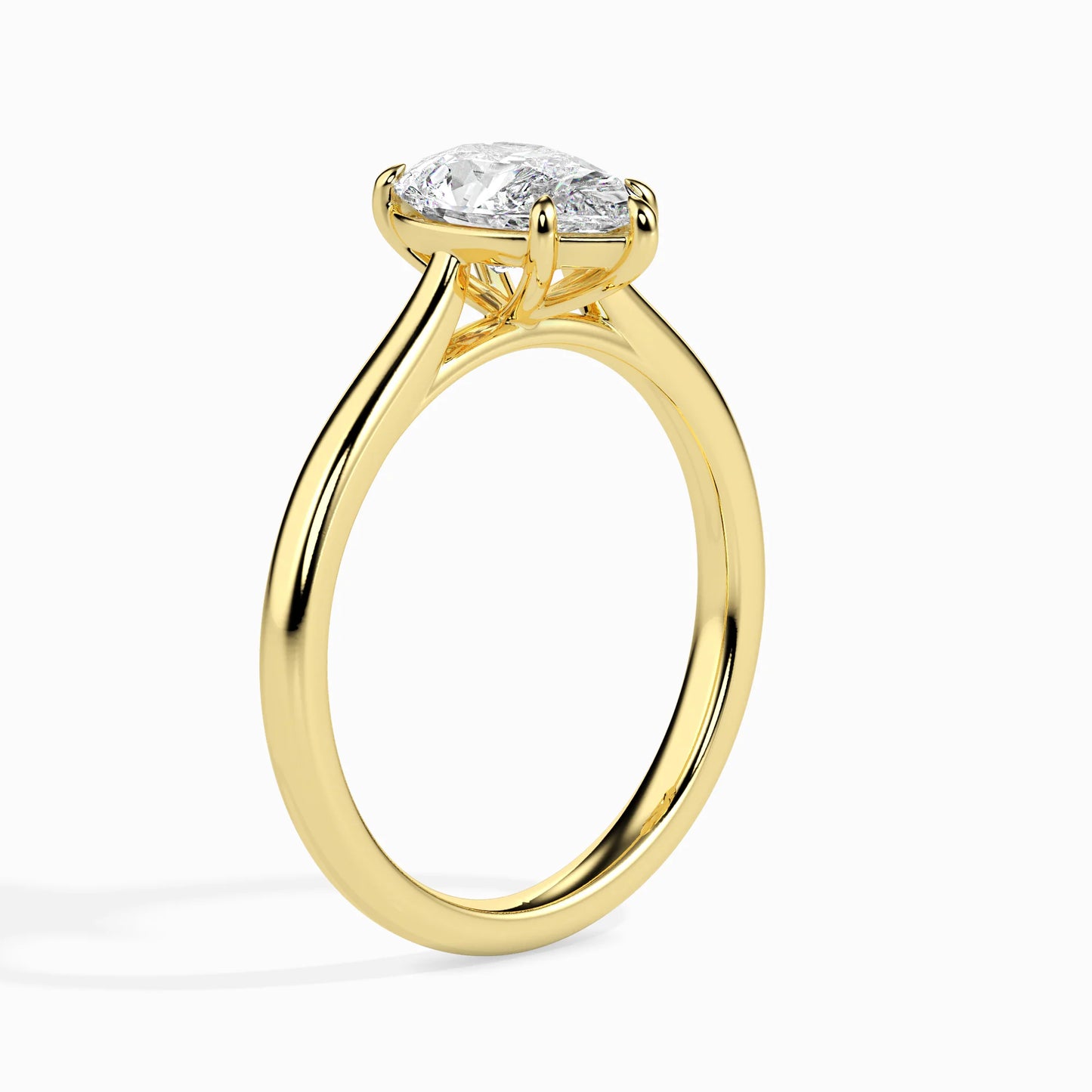 Pear Cut Iconic Circle Ring in 14KT Gold or 18KT Gold
