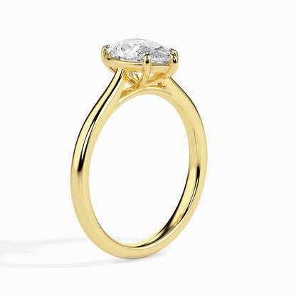 Pear Cut Iconic Circle Ring in 14KT Gold or 18KT Gold
