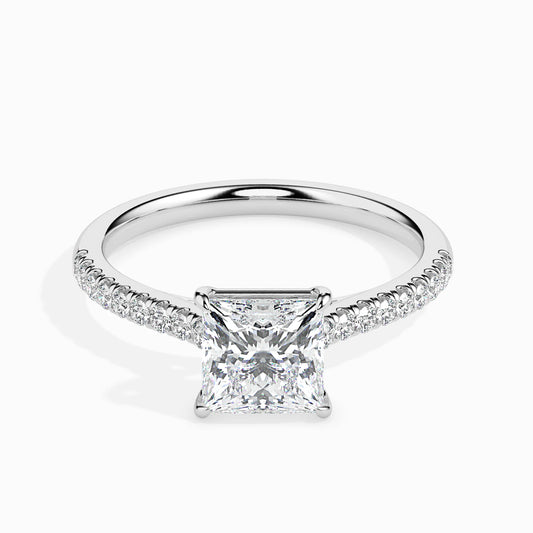 Princess Cut Iconic Circle in 14Kt Gold or 18Kt Gold