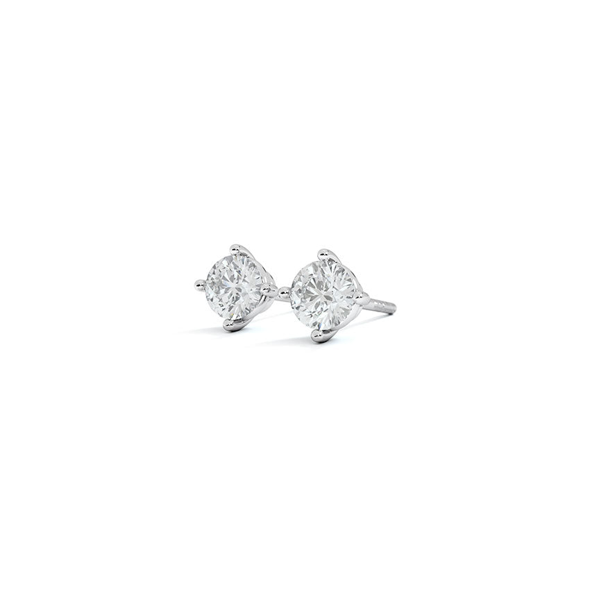 Key Solitaire Stud Earrings