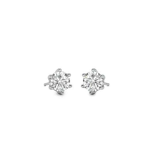 Shining Solitaire Stud Earrings  
