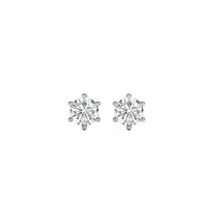 Shining Solitaire Stud Earrings
