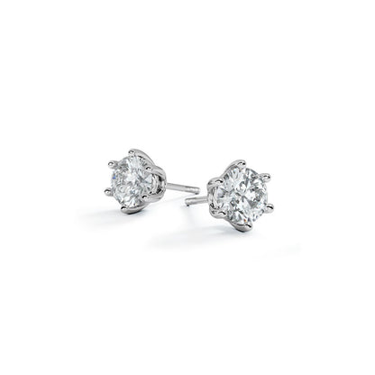 Shining Solitaire Stud Earrings