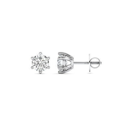 Shining Solitaire Stud Earrings