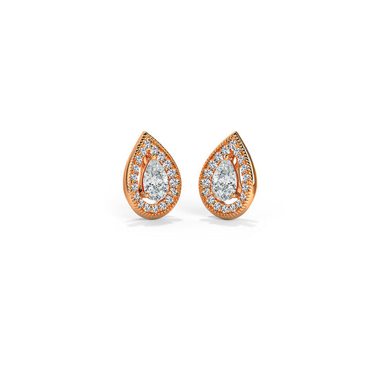 Pearl Halo Diamond Stud Earrings  