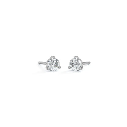 Triangular Solitaire Stud Earrings  