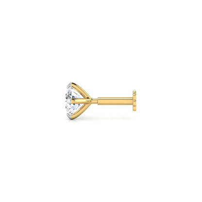 Graceful Solitaire Nose Pin