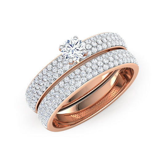 Radiant Solitaire Bridal Ring Set  