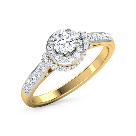 Kylie Halo Solitaire Ring  