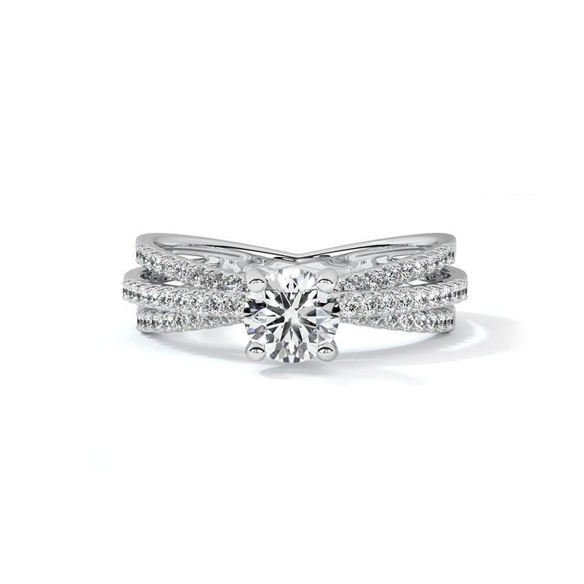 Serenity Streaks Solitaire Ring  