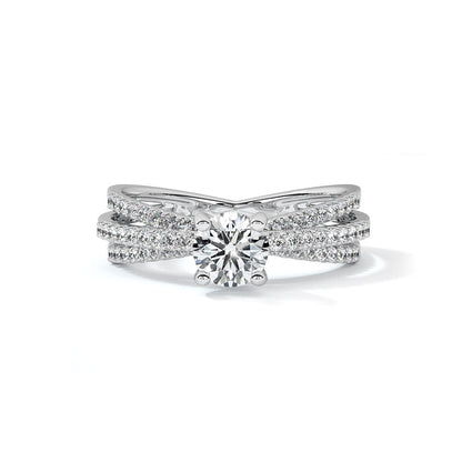 Serenity Streaks Solitaire Ring  