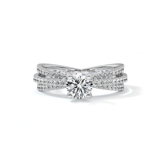 Serenity Streaks Solitaire Ring  