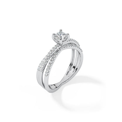 Serenity Streaks Solitaire Ring