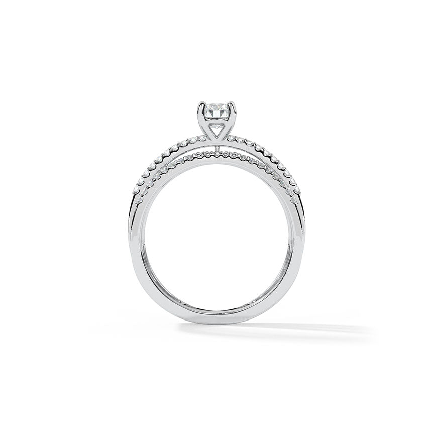Serenity Streaks Solitaire Ring