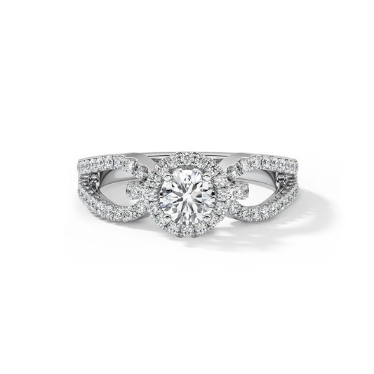Ella Hoop Solitaire Ring  