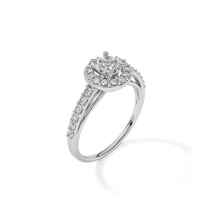 Circular Halo Solitaire Ring