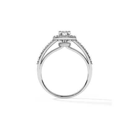 Circular Halo Solitaire Ring