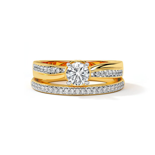 Gleaming Solitaire Bridal Ring Set  