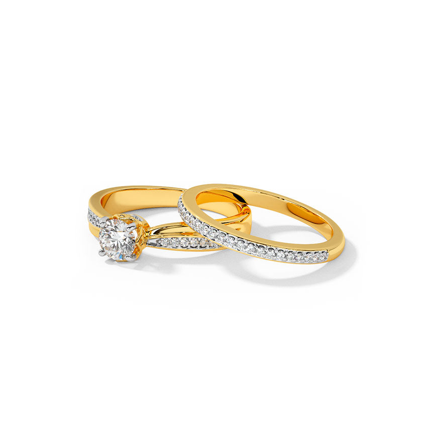 Gleaming Solitaire Bridal Ring Set