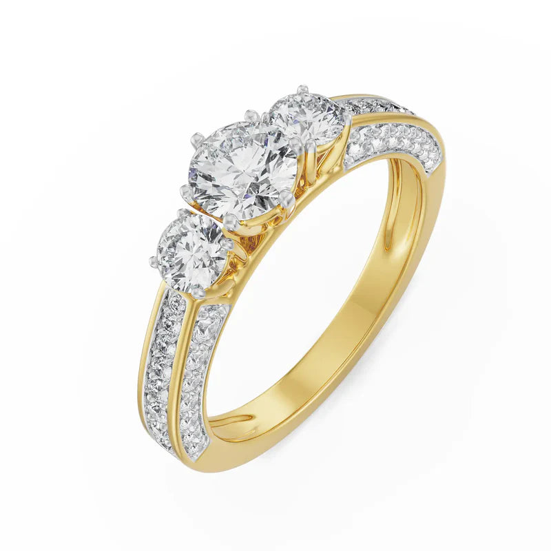 Juliette Three Stone Solitaire Ring