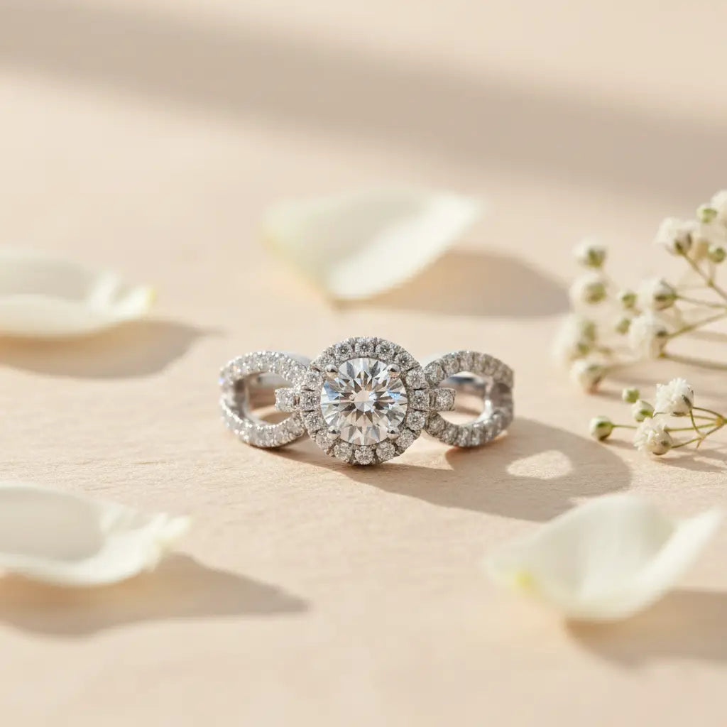 Ella Hoop Solitaire Ring