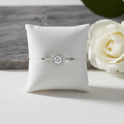 Circular Halo Solitaire Ring